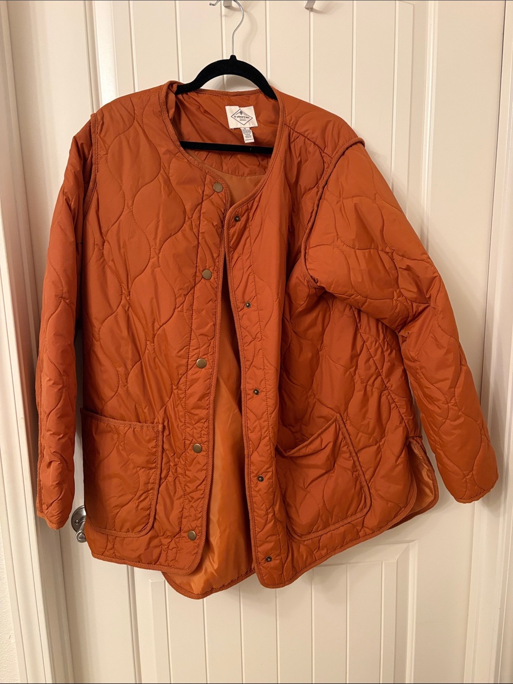 St. John's Bay Quilted Lightweight Jacket in Rust Orange